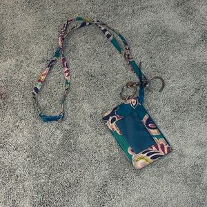 VERA BRADLEY Floral Lanyard with ID Holder